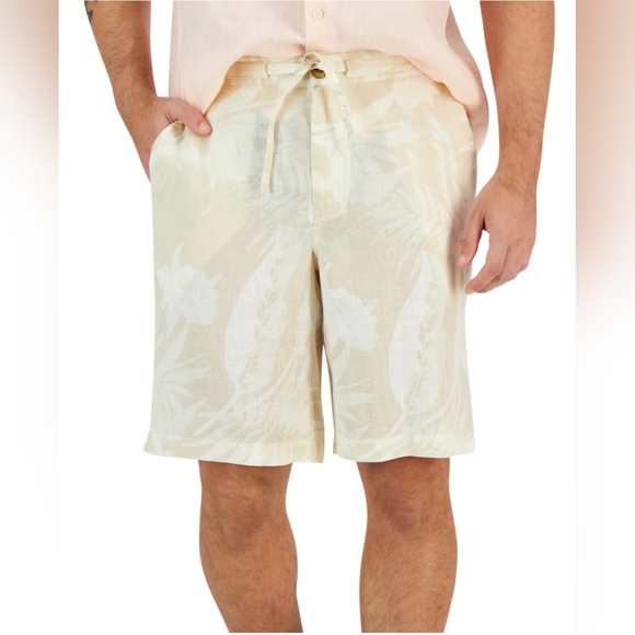 Club room Men's 100% Linen Drawstring Shorts - Picture 1 of 5